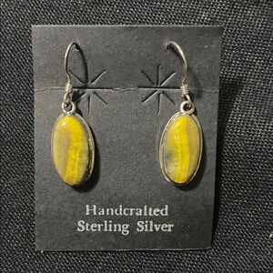 Handcrafted Sterling Silver Yellow bumble bee Earrings